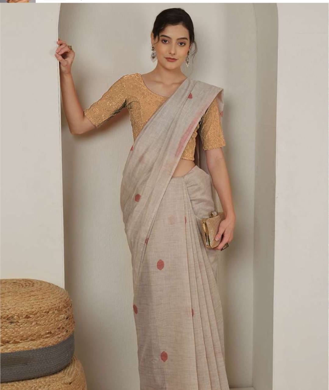 Women’s Golden Ethnic Blouse – Party & Wedding Wear